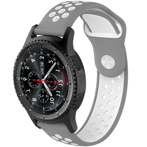 Curea ceas Smartwatch Samsung Galaxy Watch 46mm, Samsung Watch Gear S3, iUni 22 mm Silicon Sport Gre